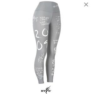 HTFU Analog V4 Limited Edition High Rise Gray Motivational Leggings, M